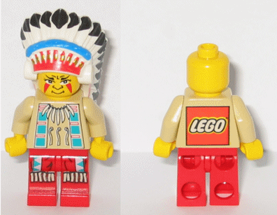 LEGO Minifigure-Indian Chief with LEGO Logo on Back-Western / Indians-WW017A-Creative Brick Builders